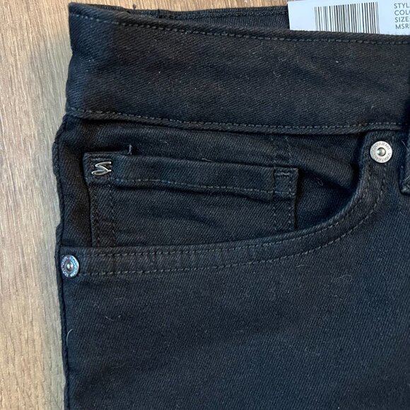 NEW Seven 7 Black Denim Jean Rolled Cuff Weekend Short Sz 16 - Picture 8 of 11